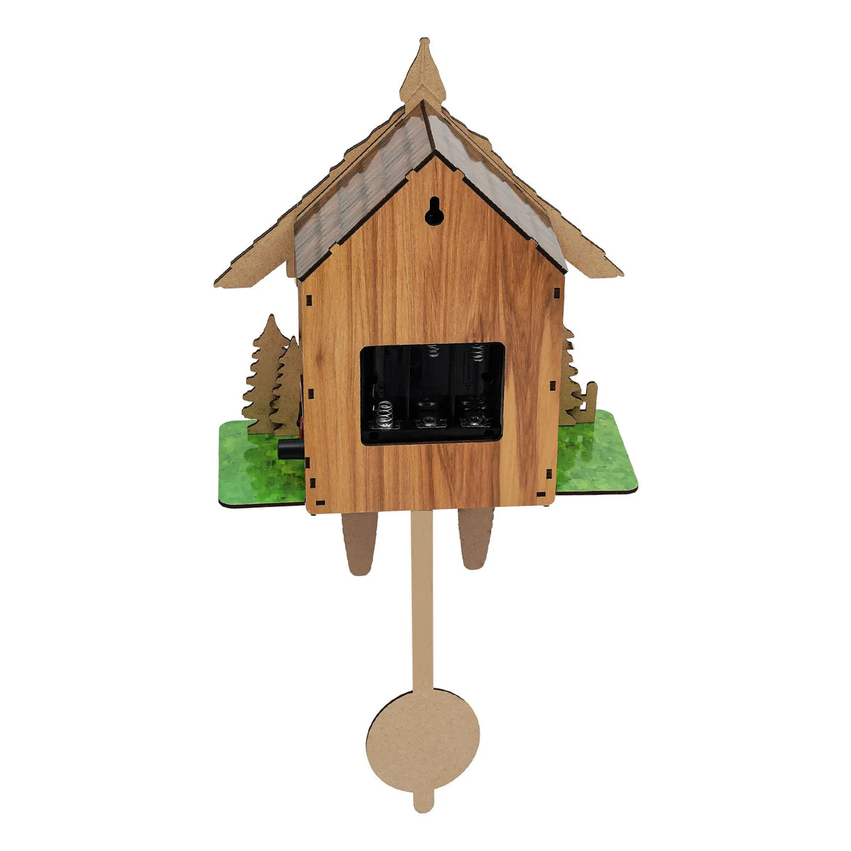 Chalet Style Wooden Cuckoo Wall Pendulum Clock with Quartz Movement