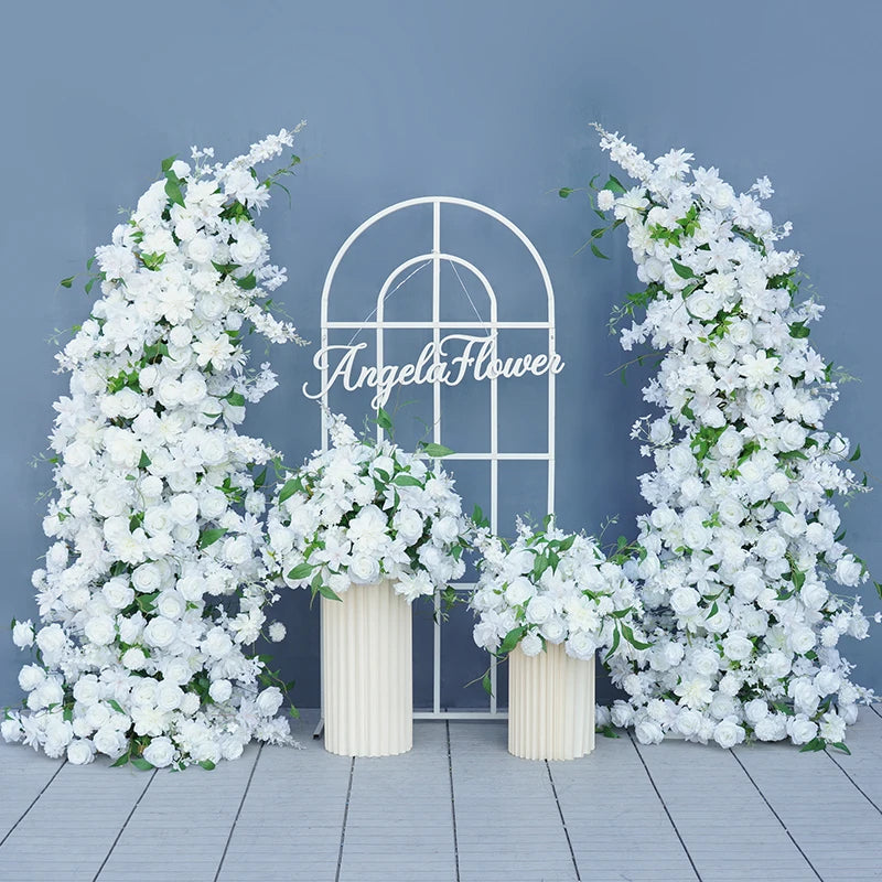 Angela Flower Artificial Rose Lily Delphinium Wedding Backdrop Decor