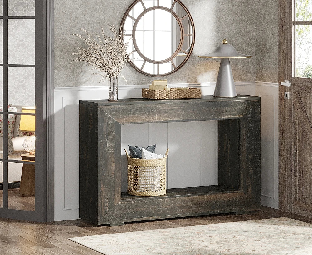 Tribesigns Industrial Farmhouse Console Table With Storage