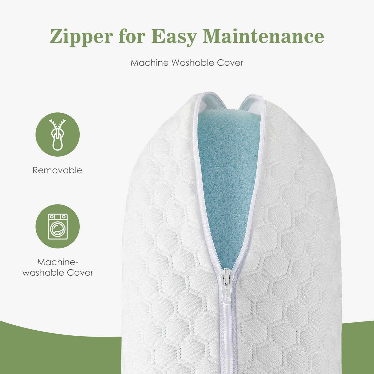 JHK Memory Foam Neck Pillow With Removable Washable Cover