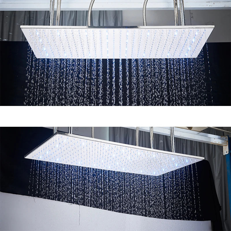 Wanmivezlo Brass LED Rain Shower Head Powered By Water Flow