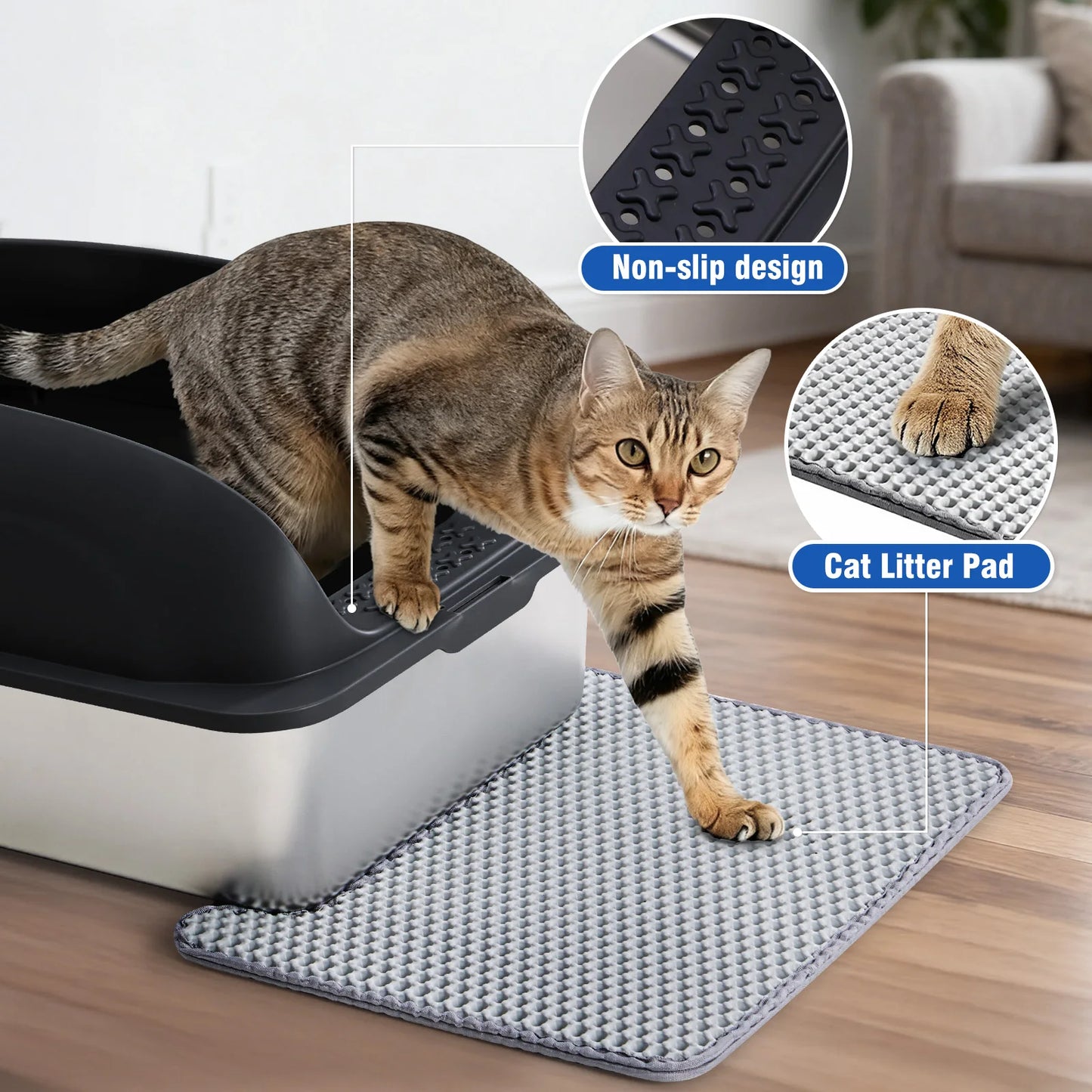 Stainless Steel Cat Litter Box With Lid For Large Cats Scoop Included