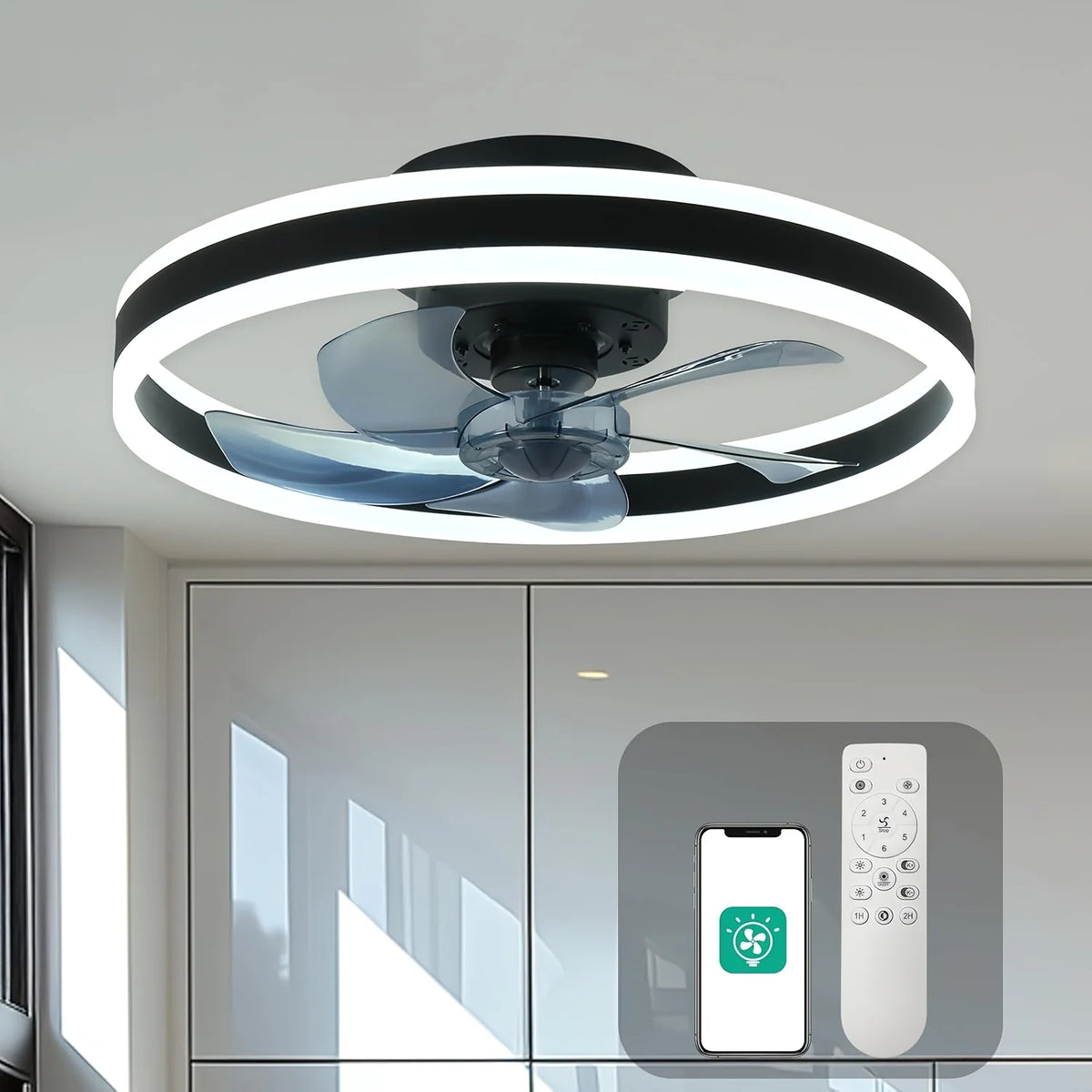 Orison Low Profile Ceiling Fan With LED And Remote Control