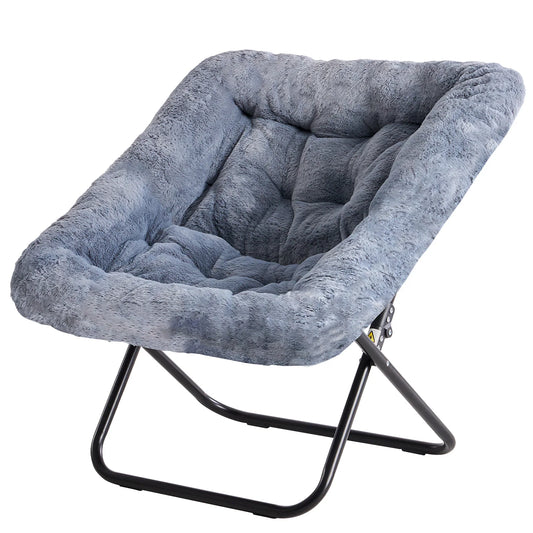 JHK Plush Saucer Chair With Metal Frame For Modern Lounge