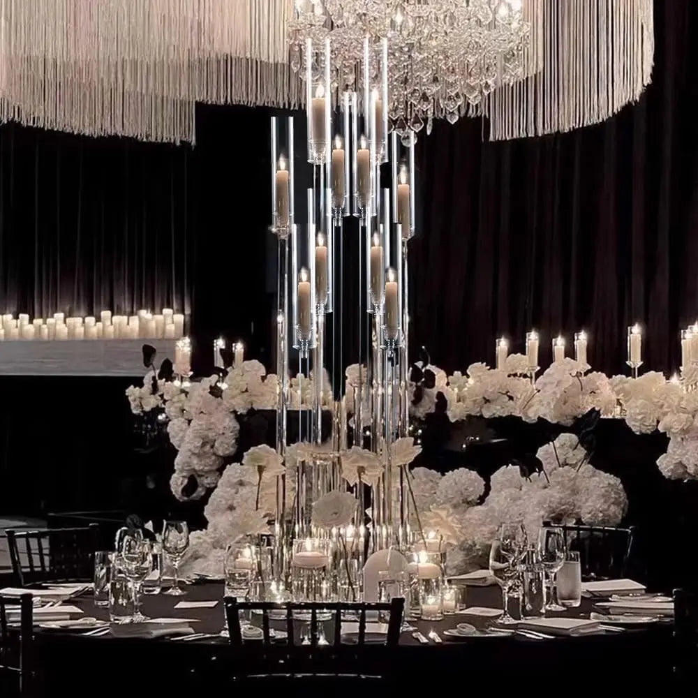 Acrylic Candelabra Centerpiece For Wedding Candle Decor