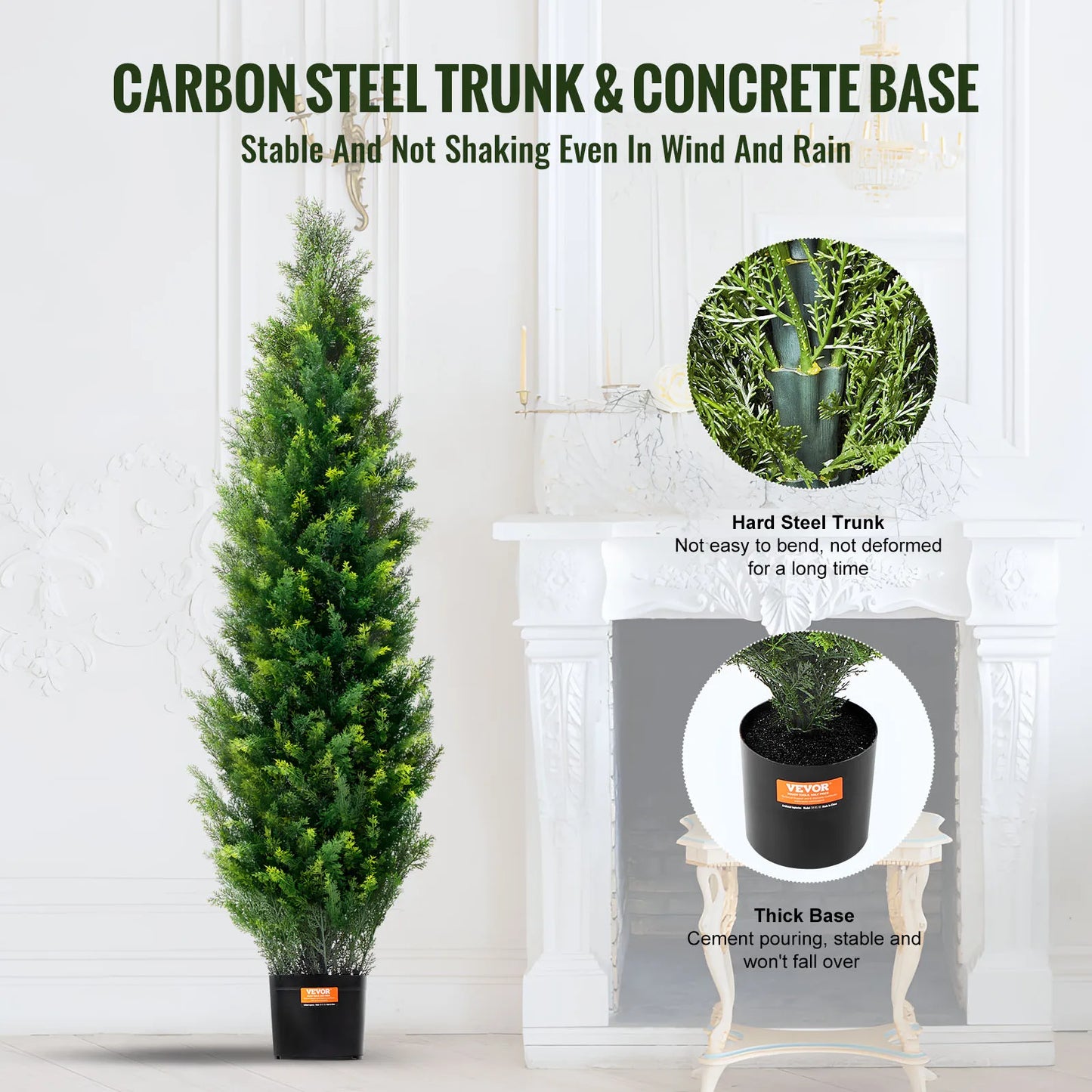 SucceBuy Artificial Cedar Topiary Tree For Home Garden Decor