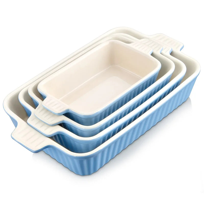 Malacasa Ceramic Baking Dish And Serving Set With Handles