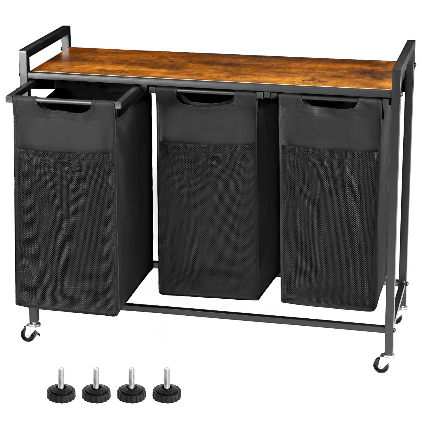 JHK Metal Cabinet On Wheels With Pull Out Sorter Bags
