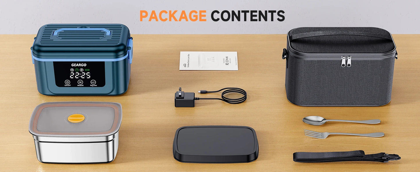 Rechargeable Cordless Electric Lunch Box With Integrated Cooling Function