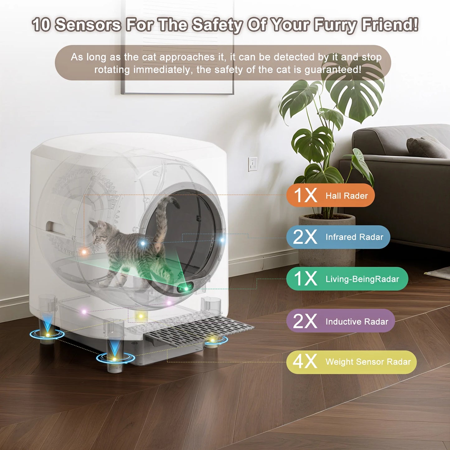 Ellenpent Automatic Self-Cleaning Litter Box With App Control