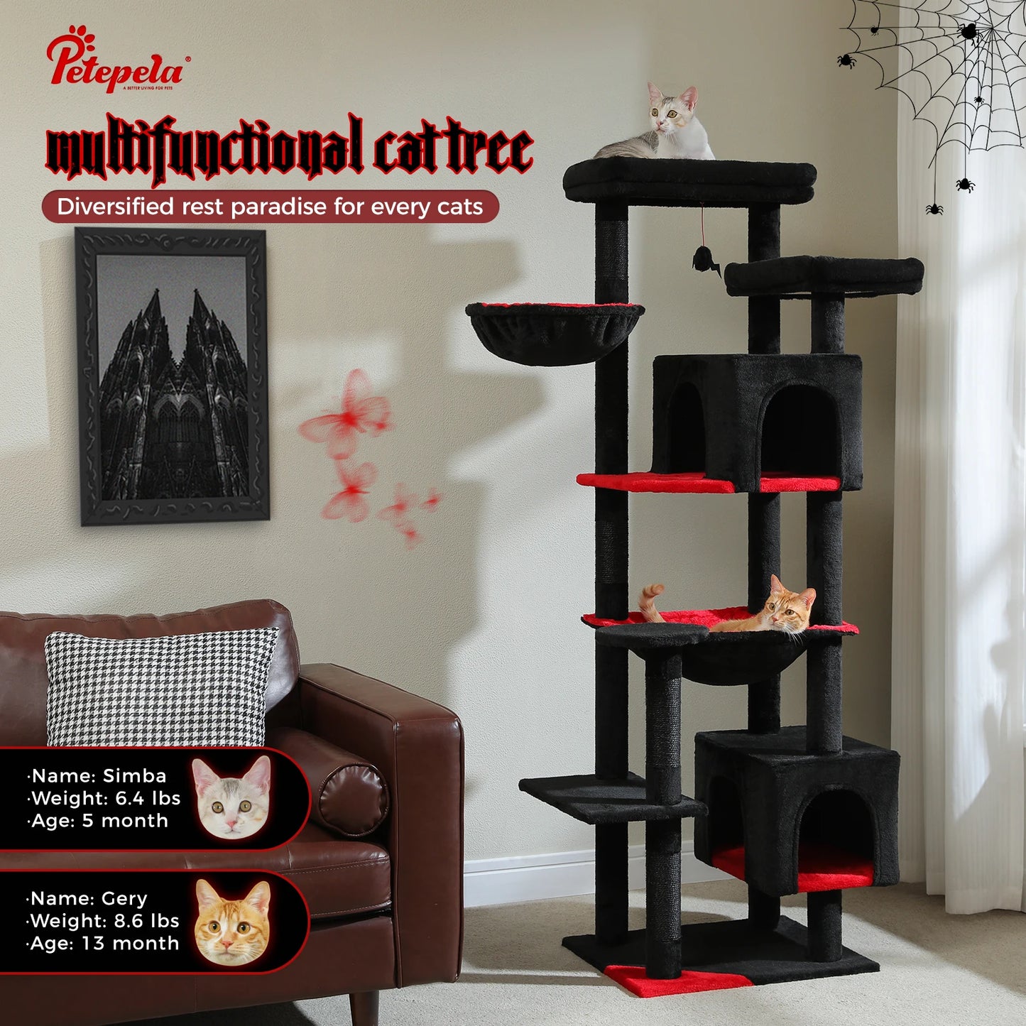 PAWZ Road Cat Tree With Hammock And Scratching Posts