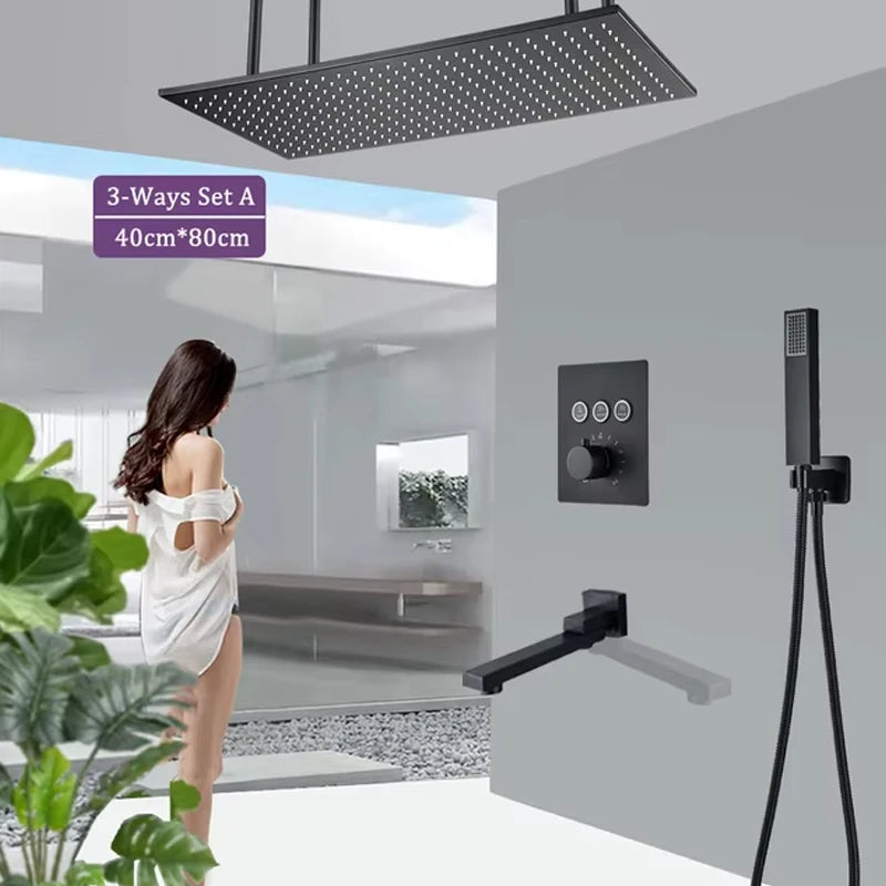 Wanmivezlo Brass LED Rain Shower Head Powered By Water Flow
