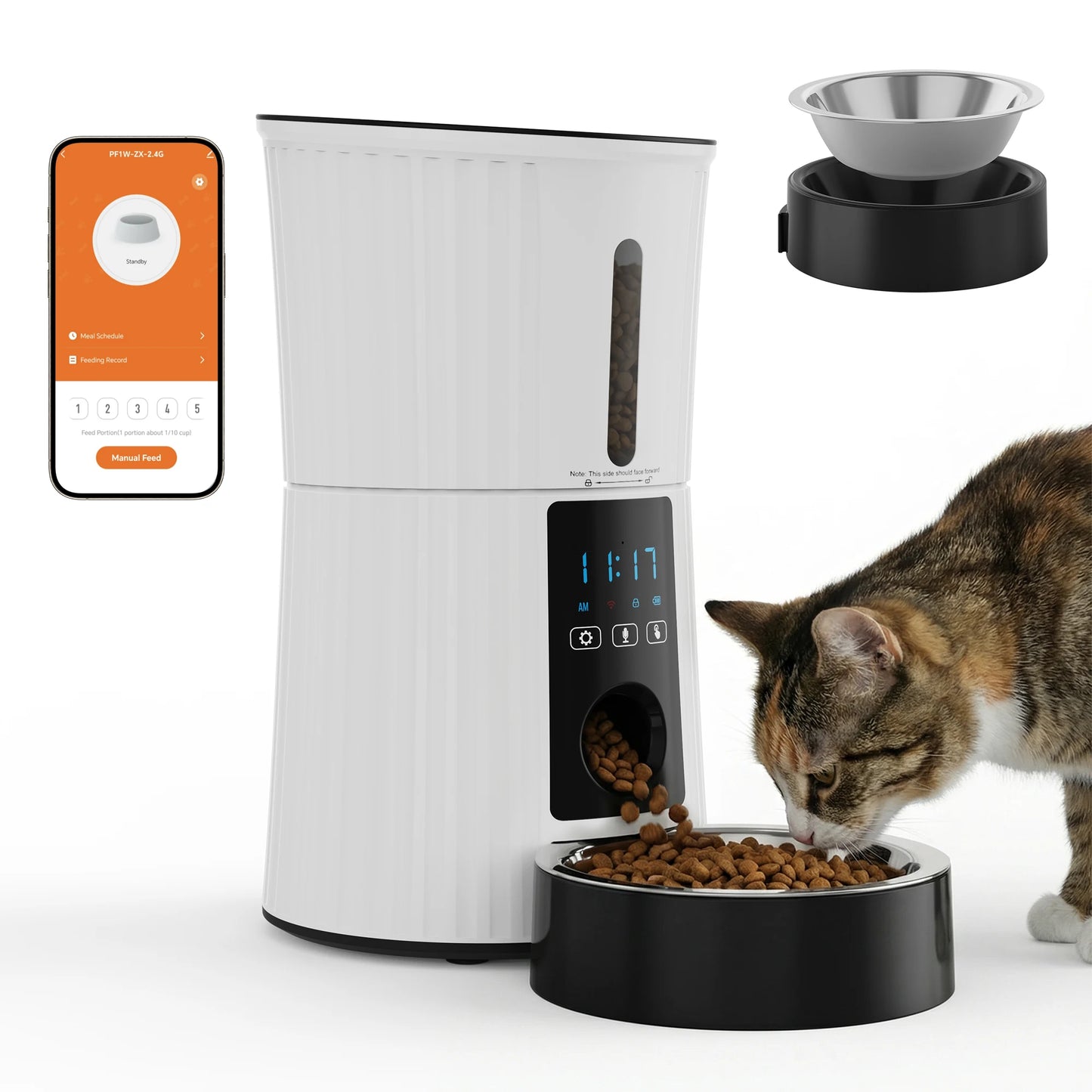 JHK Automatic Cat Feeder With WiFi Timed Dispenser App Control