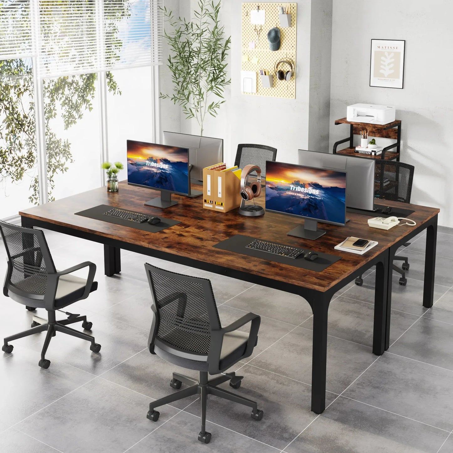 Tribesigns Two Person Desk For Home Office Large Workstation