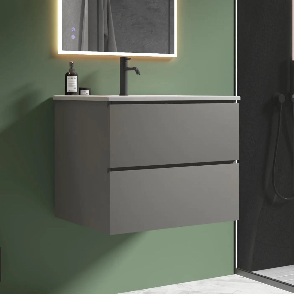 Modern Floating Bathroom Vanity With Sink And Soft Closing Drawers