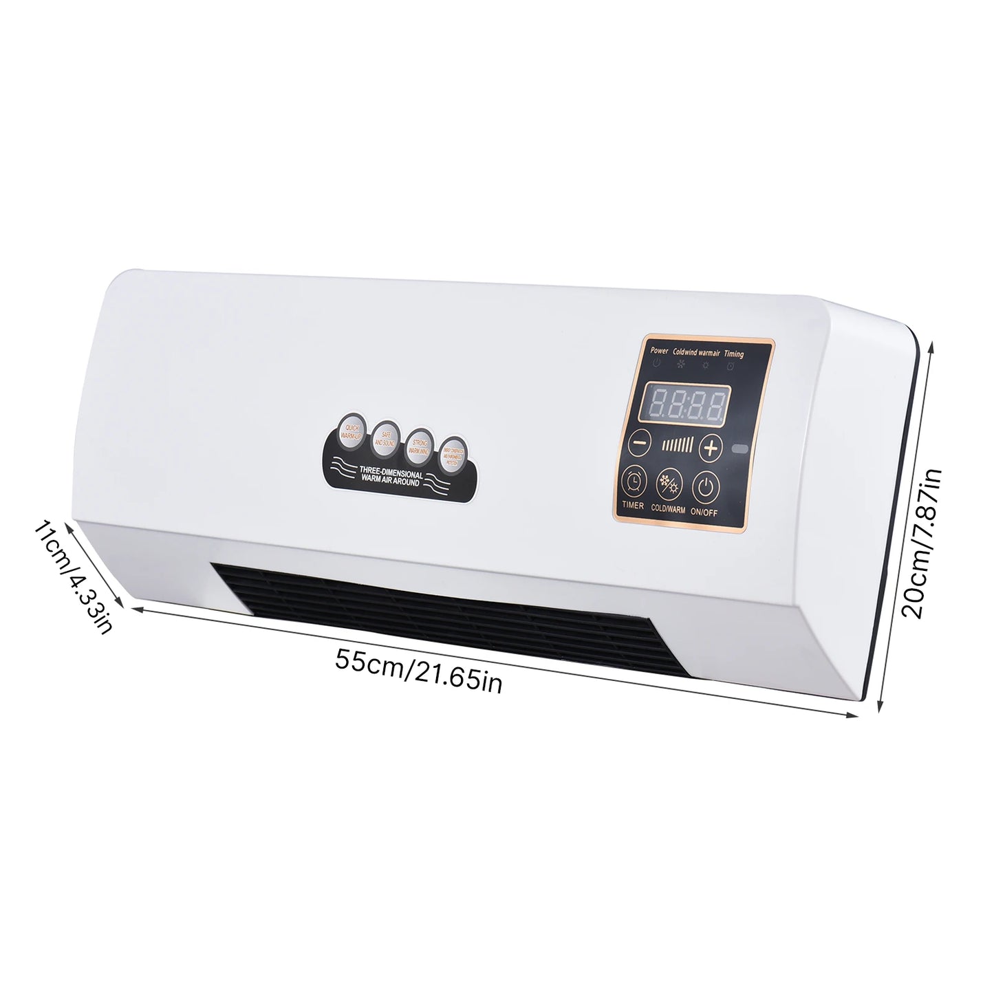 Wall Mounted Space Heater And Fan With Remote Control
