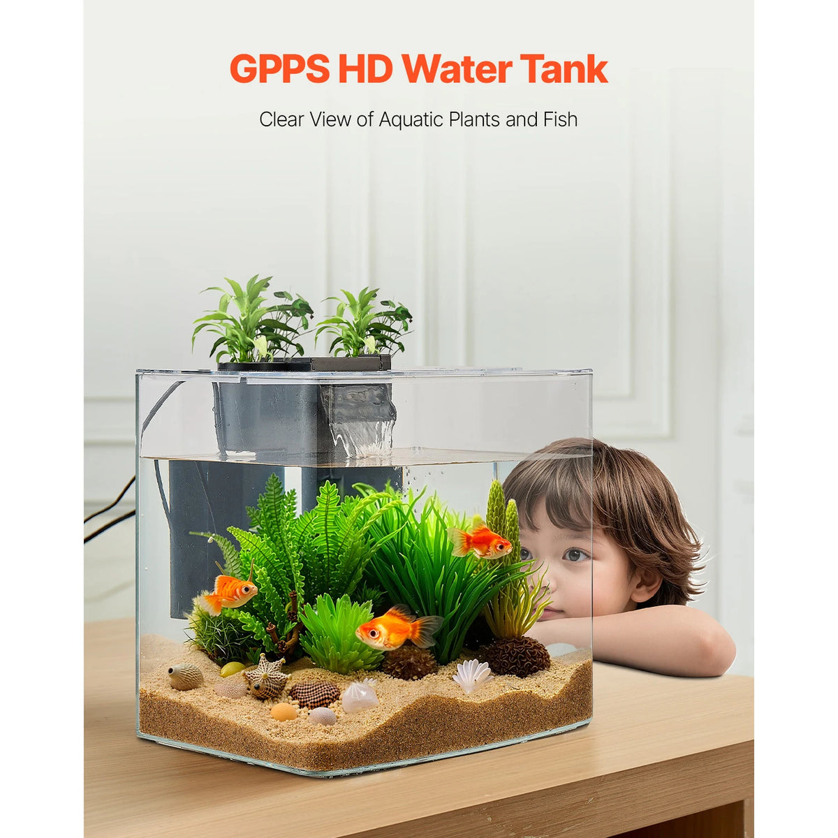 VEVOR Ultra Clear Aquarium Smart Tank With Adjustable LED Lighting