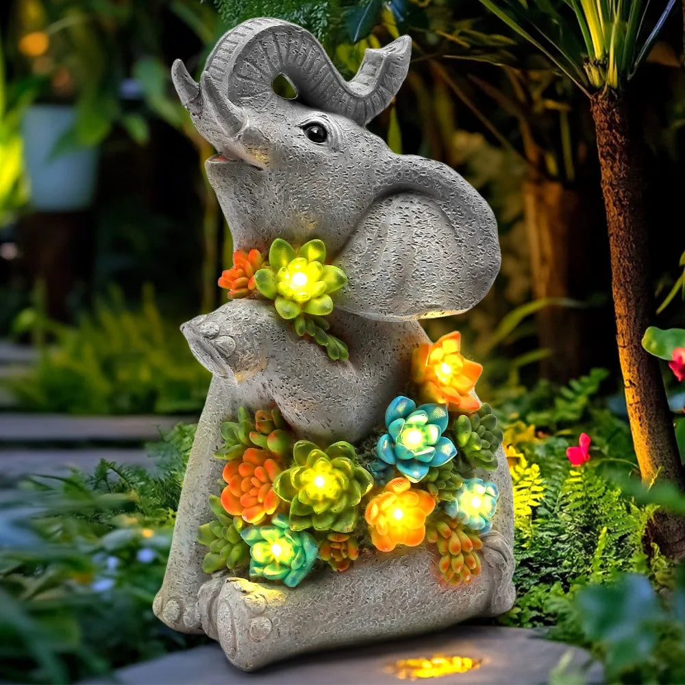 Solar Garden Animal Statue Light for Outdoor Courtyard Decor