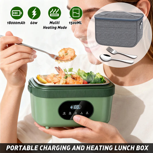 Portable Cordless Electric Heated Lunch Box With Rechargeable Battery