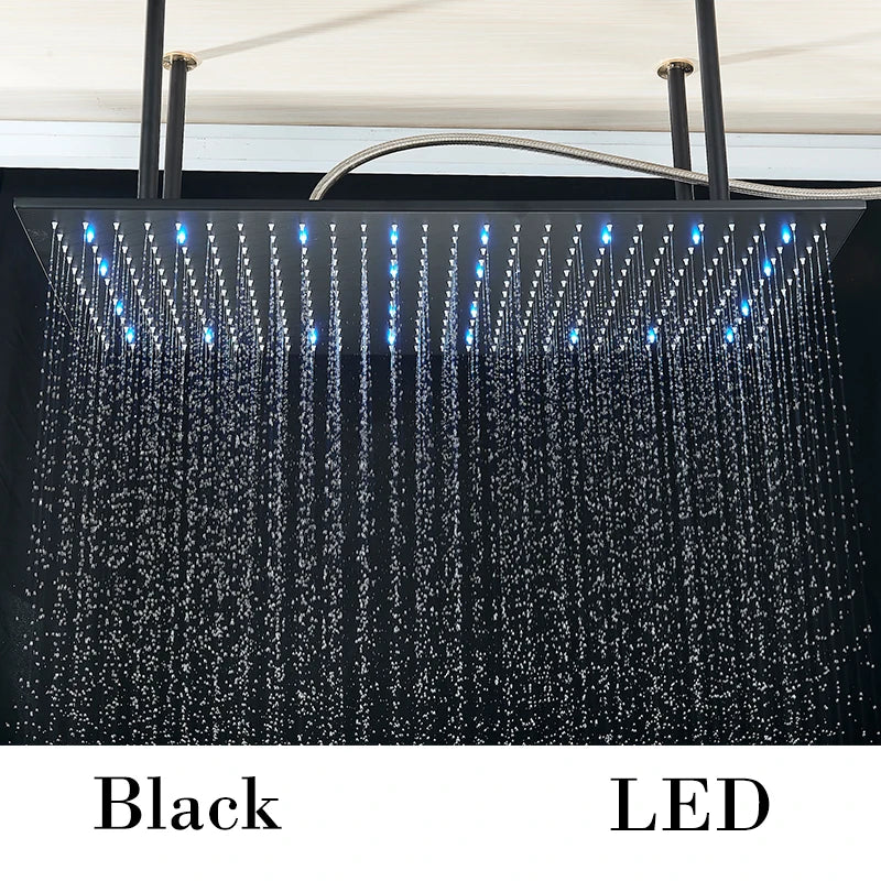 Wanmivezlo Brass LED Rain Shower Head Powered By Water Flow