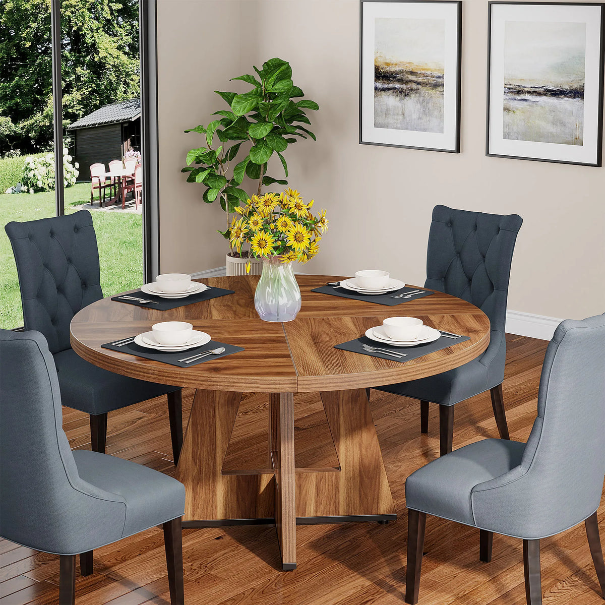 Tribesigns Round Dining Table For Modern Kitchen And Living
