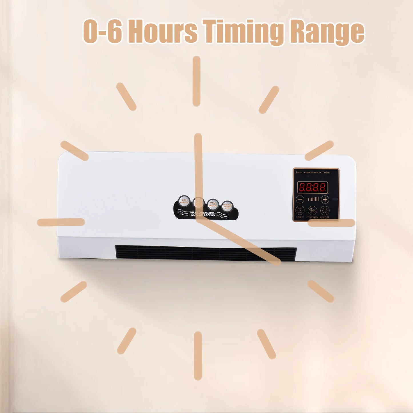 Wall Mounted Space Heater And Fan With Remote Control