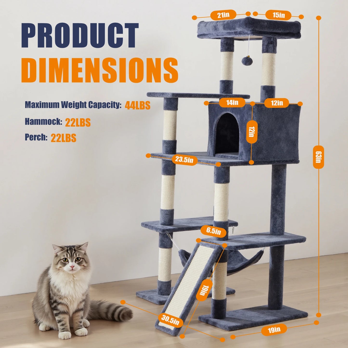 MCQ Cat Tree Tower Multi Level Scratching Posts Indoor Cats