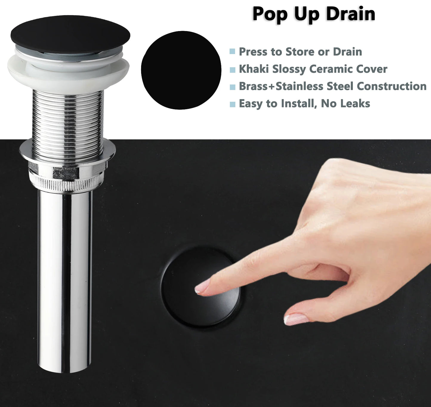 Vessel Sink With Faucet And Drain, Stone Resin, Above Counter