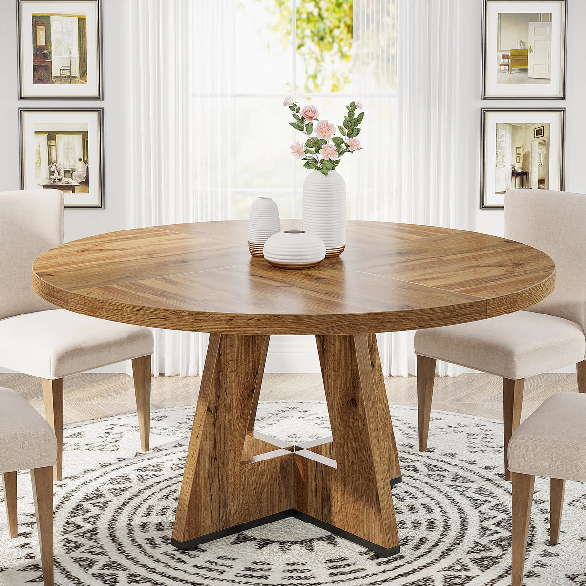 Tribesigns Round Dining Table For Modern Kitchen And Living