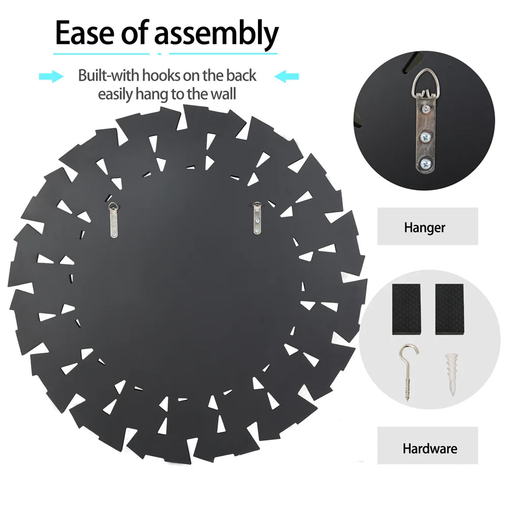 Luvodi Round Wall Mirror With Decorative Starburst Frame