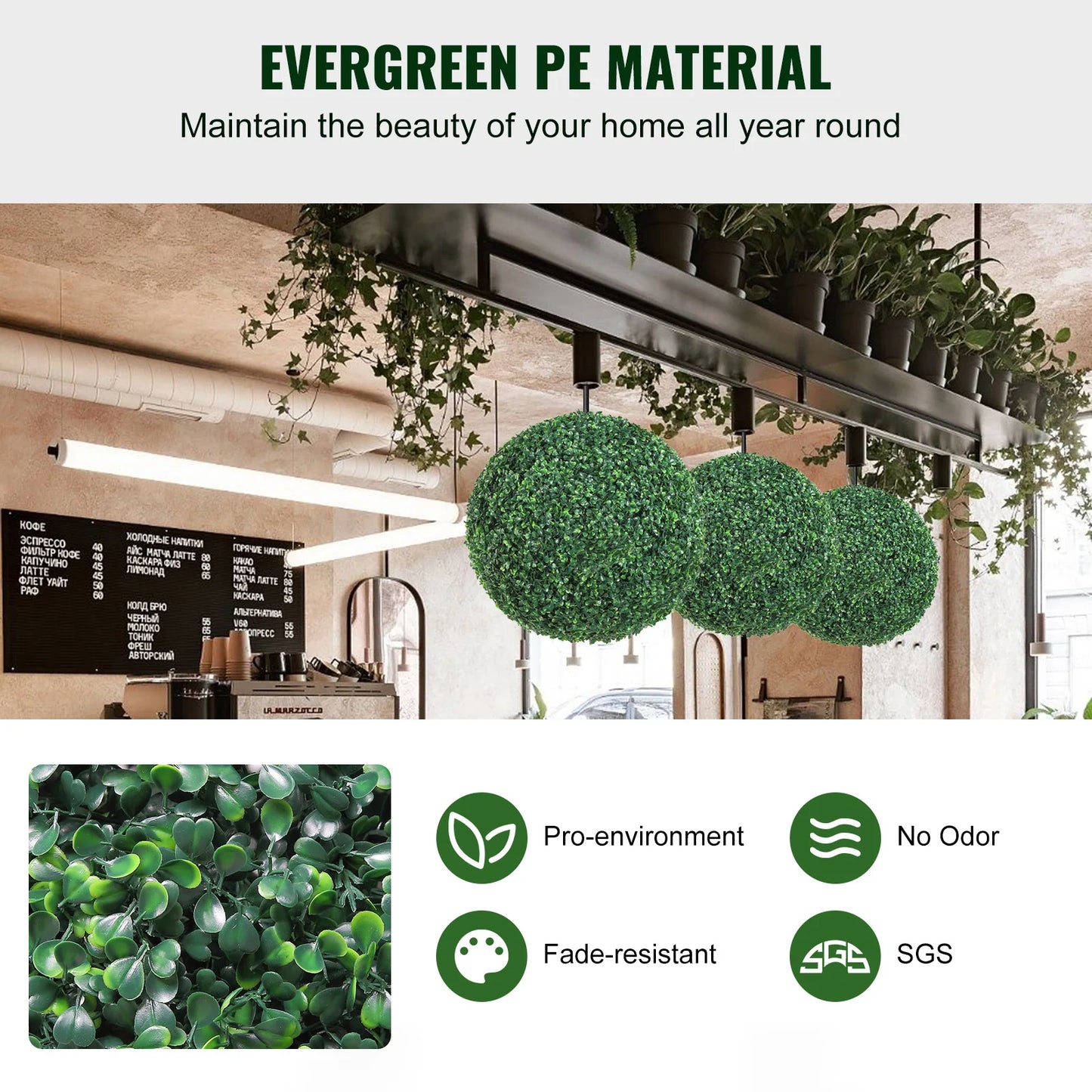 Artificial Boxwood Topiary Balls With Led Lights For Garden Decor