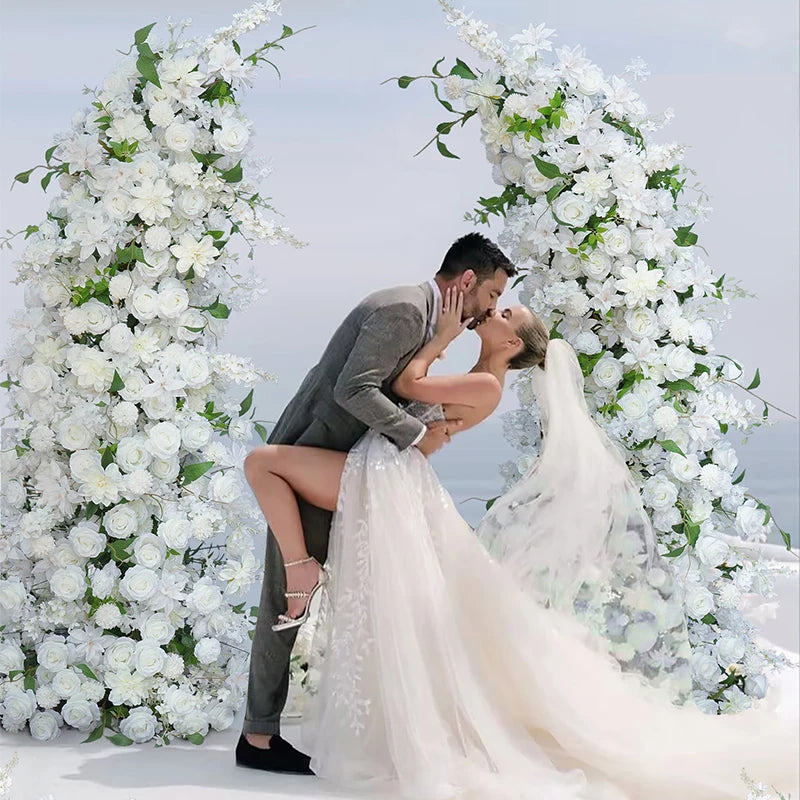Angela Flower Artificial Rose Lily Delphinium Wedding Backdrop Decor