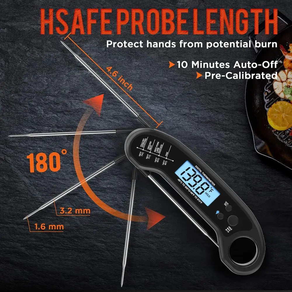 Digital Waterproof Meat Thermometer Fast Reading For Kitchen BBQ Cooking