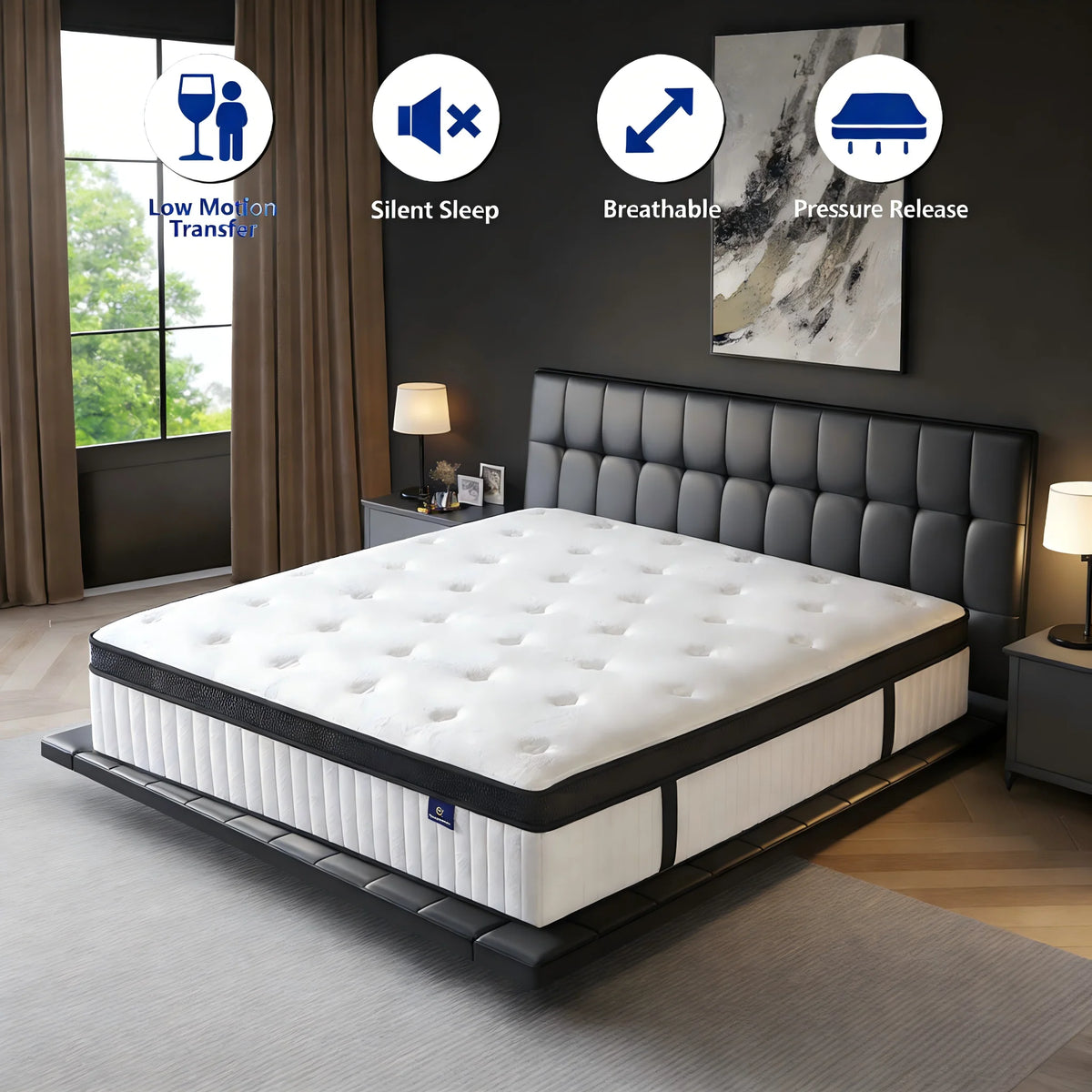 Medium Firm Hybrid Pocket Spring Mattress With Pressure Relief