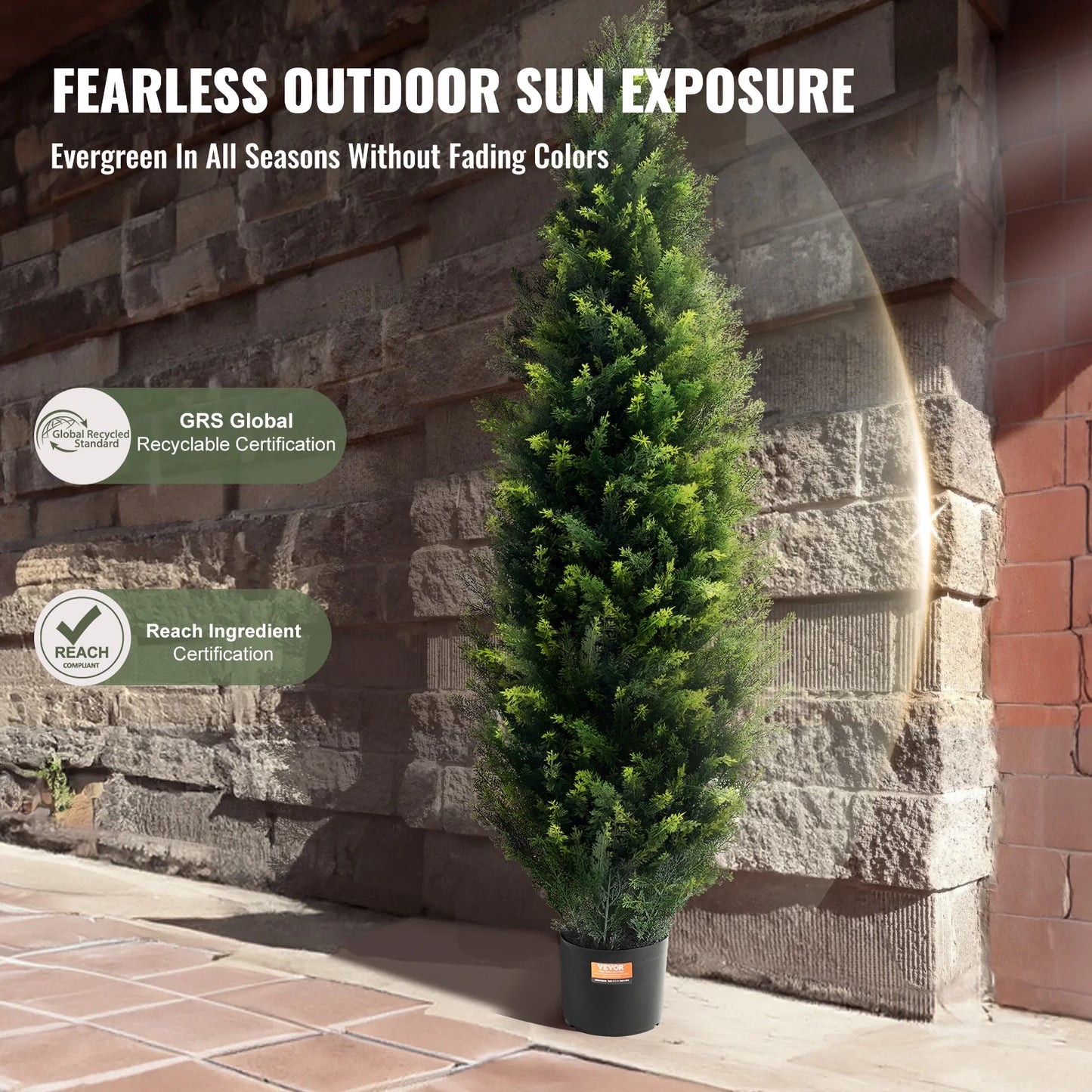 SucceBuy Artificial Cedar Topiary Tree For Home Garden Decor