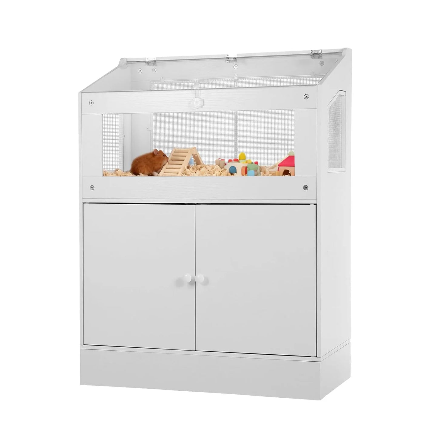 HiMISS Acrylic Pet Cage With Storage Cabinet Easy Clean