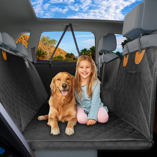 Borwart Waterproof Dog Car Seat Cover With Mesh Window Storage