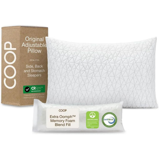 Coop Home Goods Adjustable Memory Foam Pillow For Back Sleepers
