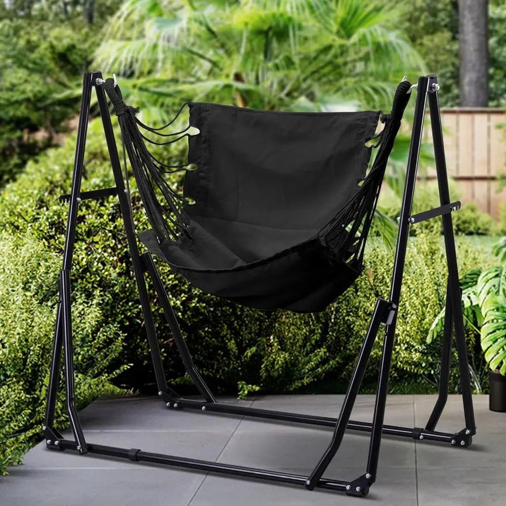 Portable Hammock Chair With Foldable Stand And Carrying Bag