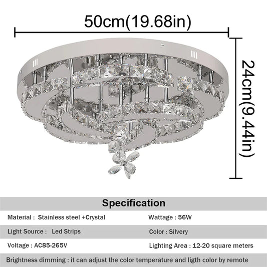GreeLustr Crystal Ceiling Lamp Led Chandelier Pendant Lighting Living Room