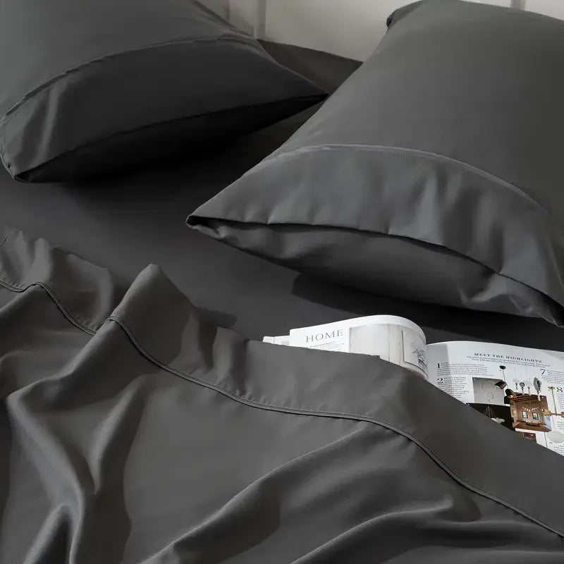 Bamboo Viscose Cooling Sheet Set Breathable Brushed Hot Sleeper Bedding