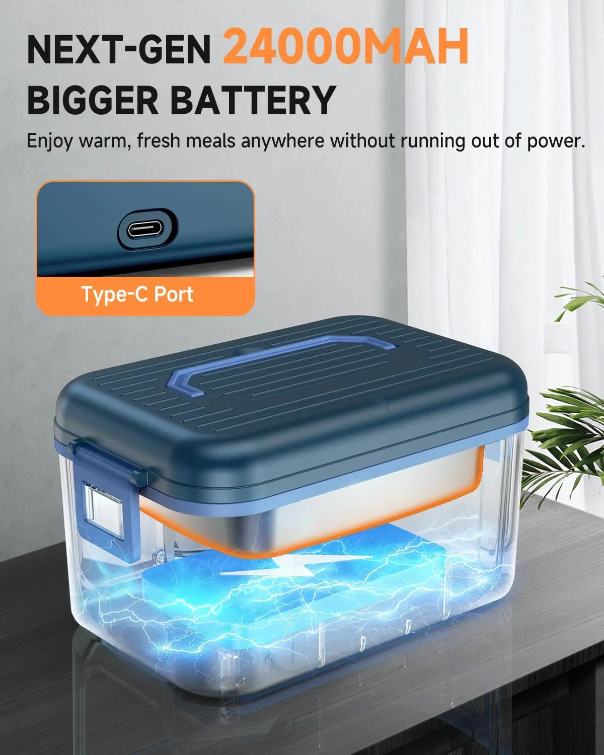 Rechargeable Cordless Electric Lunch Box With Integrated Cooling Function