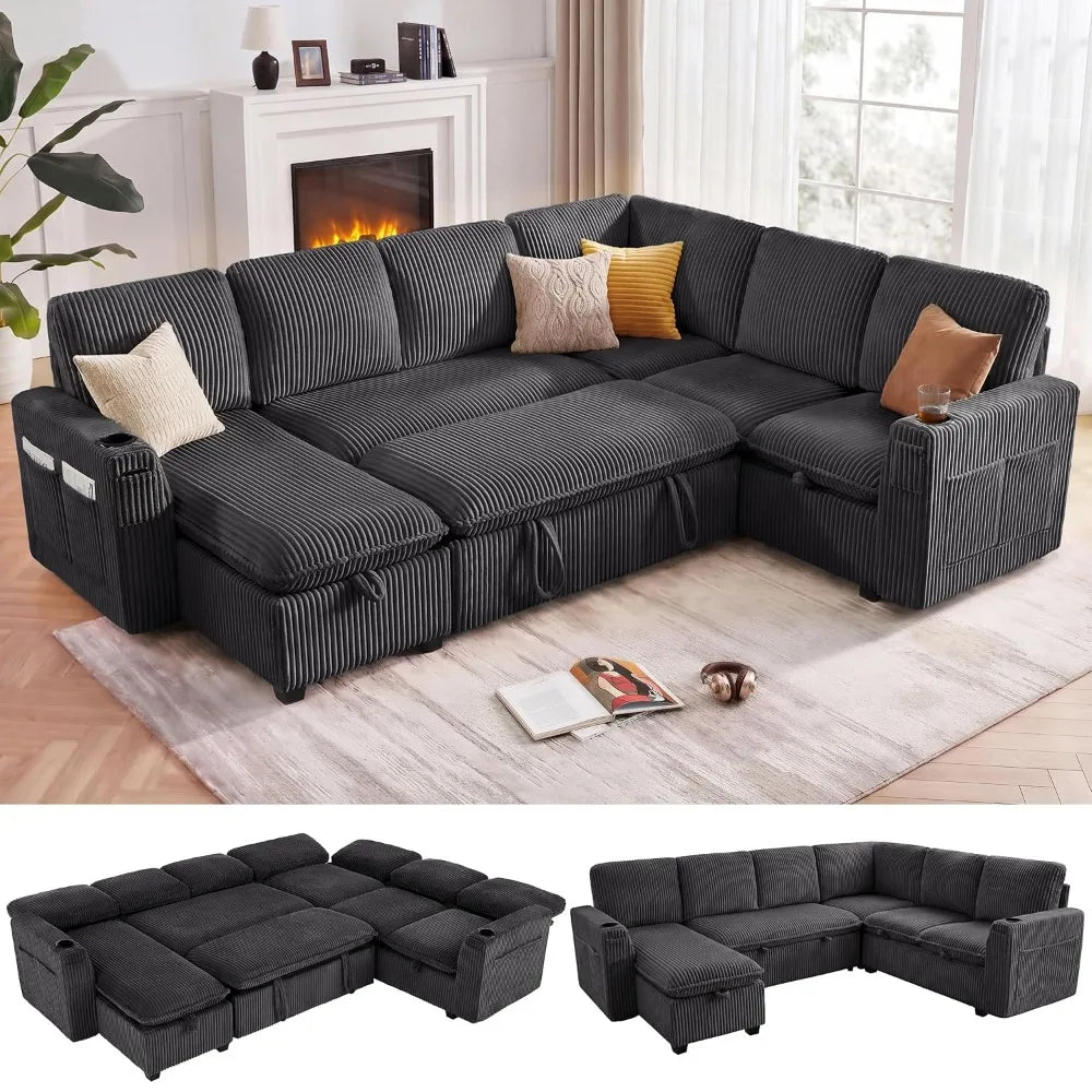 XIAOLANG Seven Seat Modular Sectional Sofa With Pull Out Bed