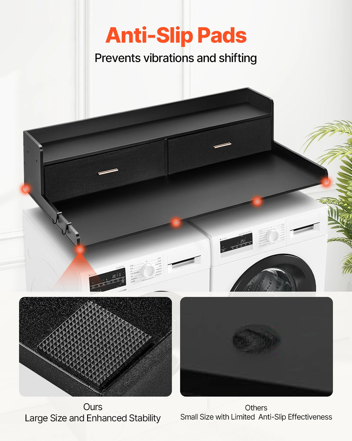 SucceBuy Washer Dryer Countertop Corner Laundry Organizer Wall Mounted Shelf