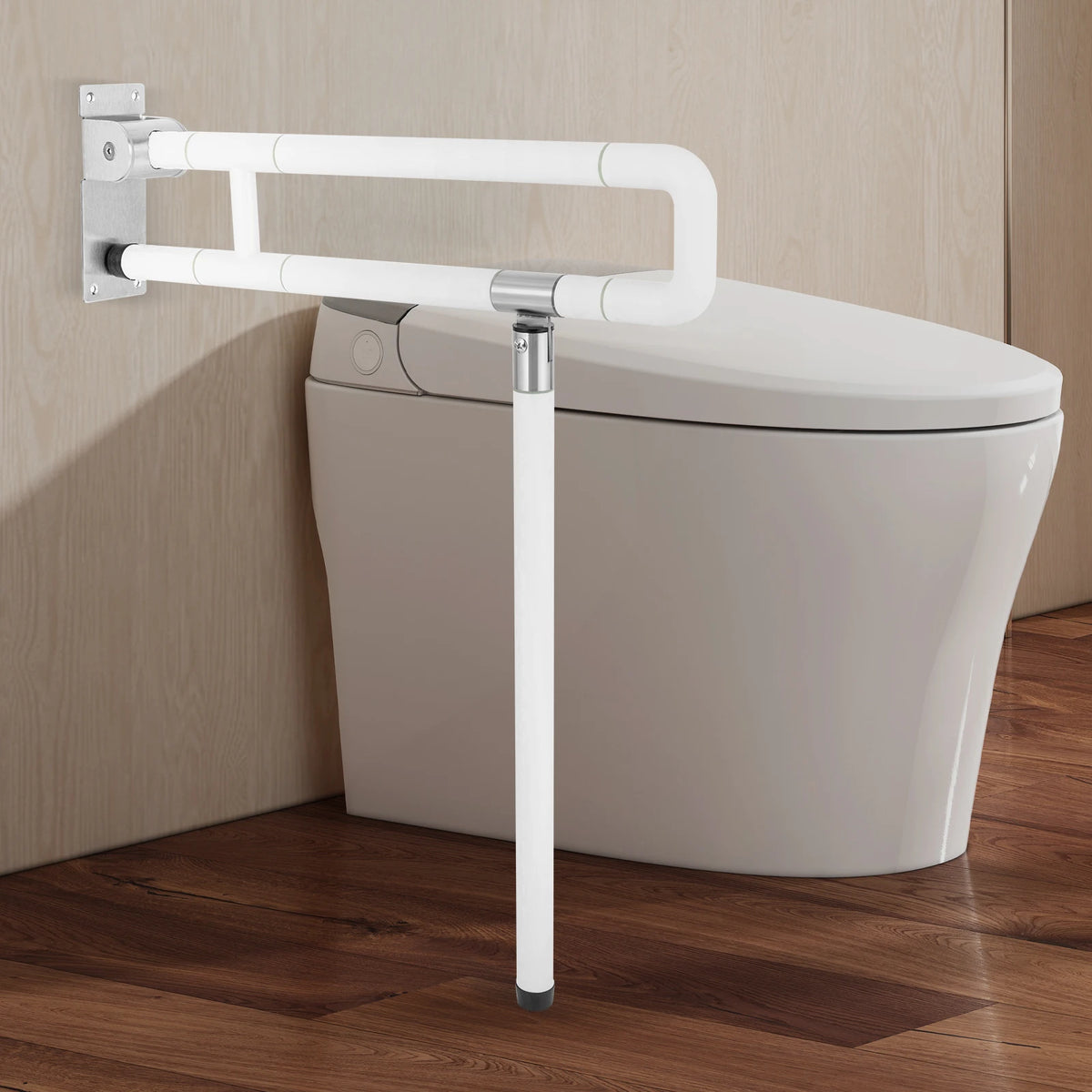 Foldable Drop Down Toilet Grab Bar For Bathroom Safety Support