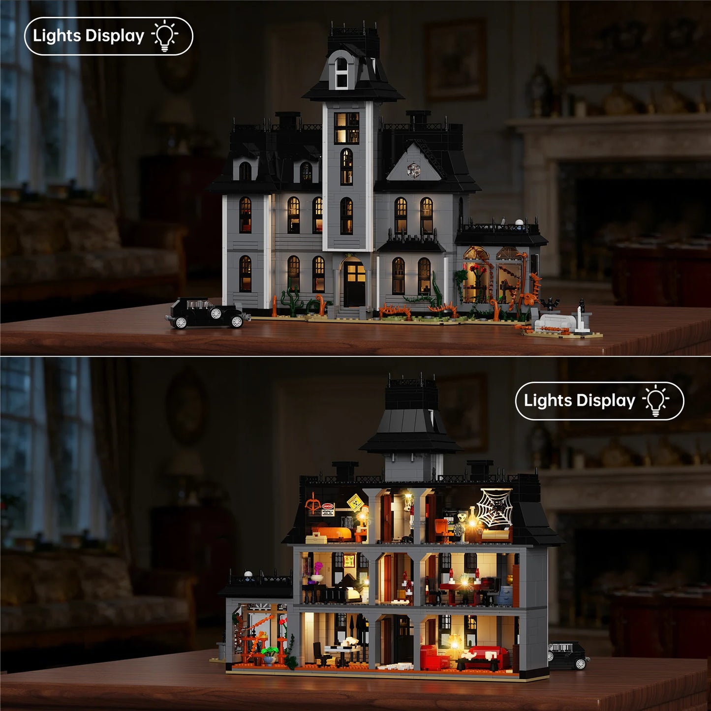 Gothic Architecture Building Blocks Set Nightfall Manor Desktop Ornament