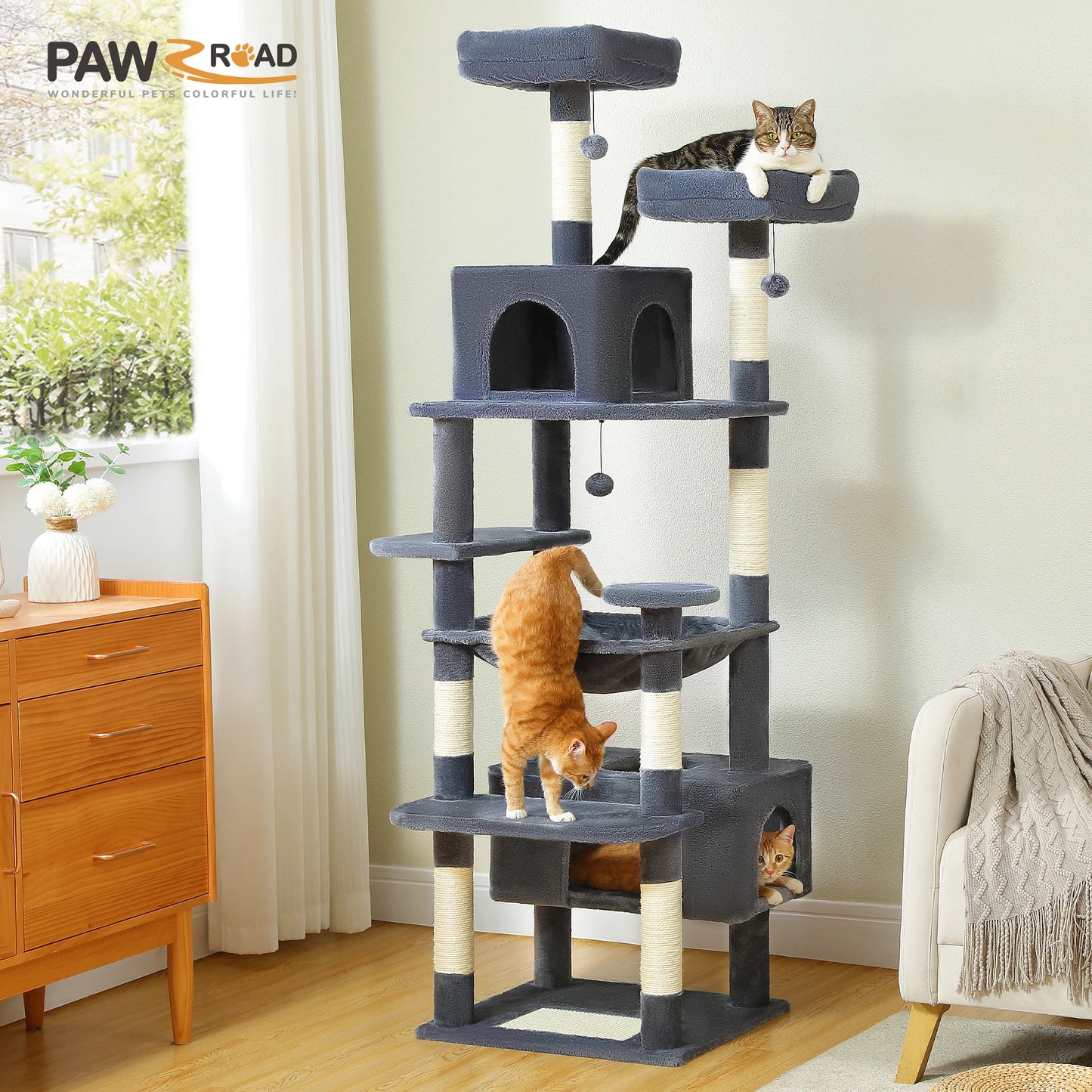 PAWZ Road Large Cat Tree For Indoor Cats With Posts