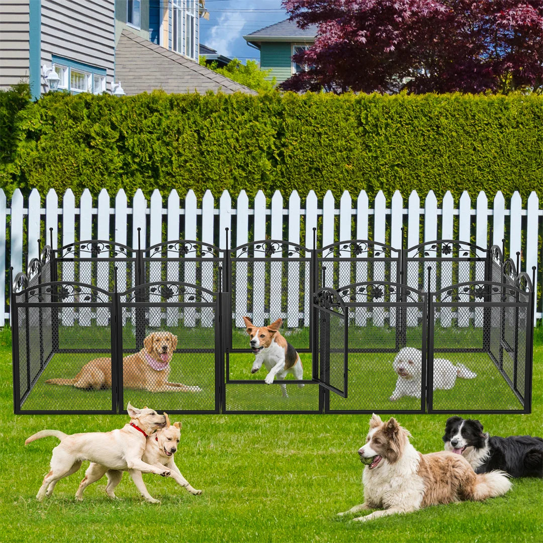 BINGOPAW EightPanel Heavy Duty Dog Playpen For Indoor Outdoor