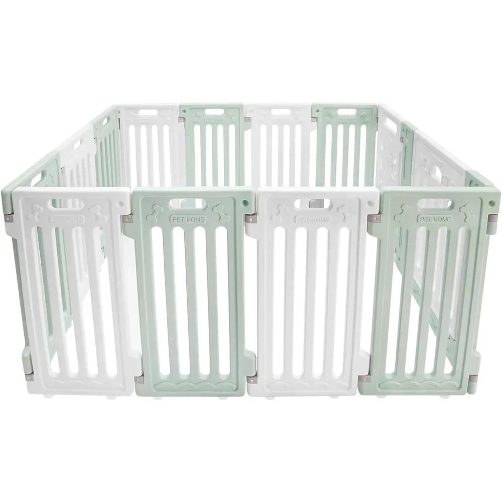 Foldable Indoor Dog Playpen With Door And Secure Plastic Panels