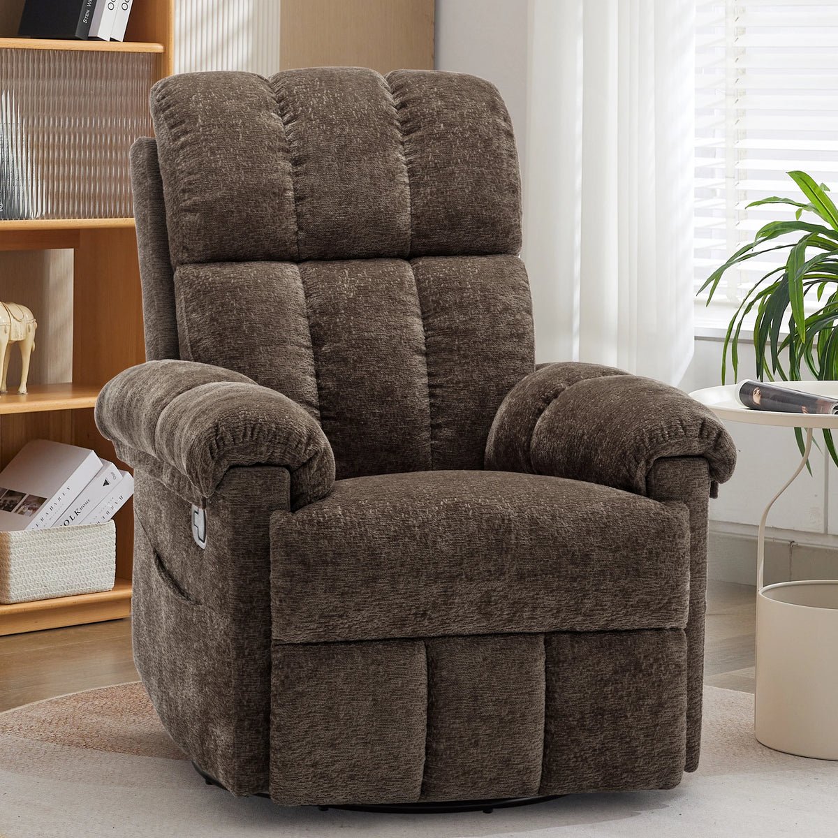 Korser Swivel Rocker Recliner Chair With Convenient Side Storage Pockets
